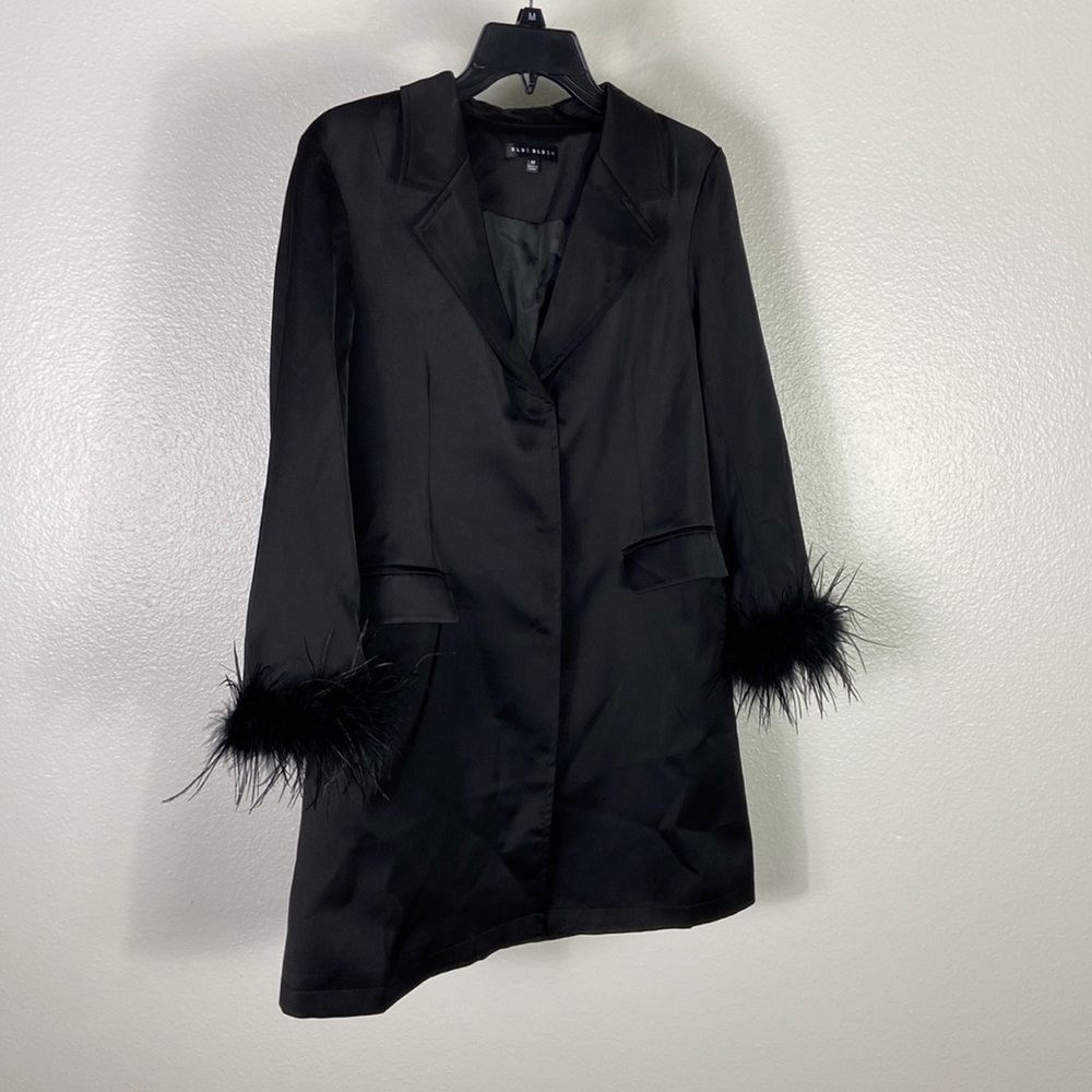 Black Button up Blazer Mini Dress, Size Medium